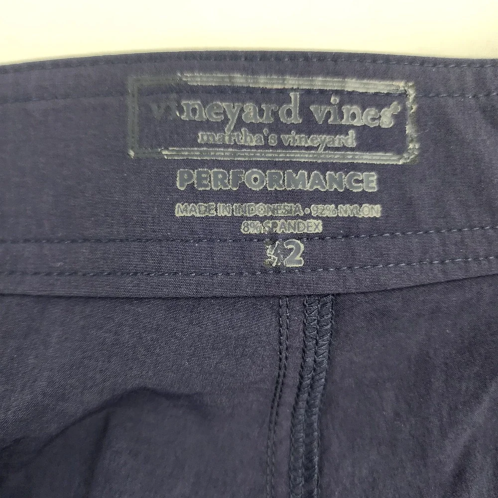 Vineyard Vines Performance VV98 swim trunks shorts W 32 navy pocket zip $98 mens